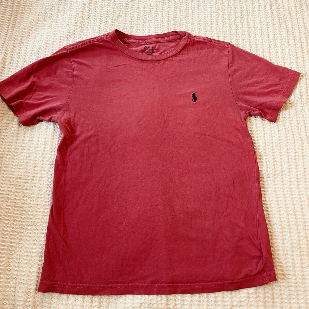 Polo Ralph Lauren Boy's Pony Short Sleeve Crewneck T-Shirt Size MEDIUM Salmon‎